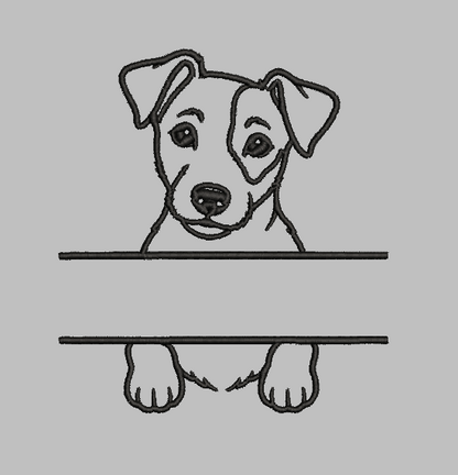 Jack Russell Split Name Machine Embroidery Design File | Digital Download | 4 Sizes & 7 Formats Included Threaded Dreams