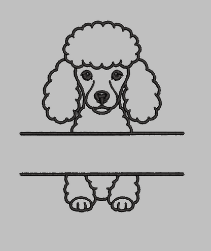 Poodle Split Name Machine Embroidery Design File | Digital Download | 4 Sizes & 7 Formats Included Threaded Dreams