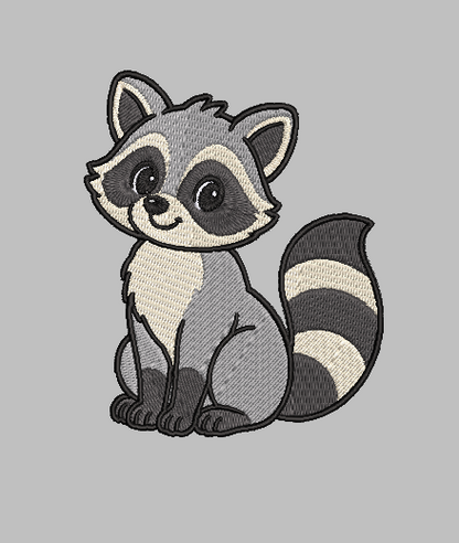 Woodland Raccoon Forest Animal Embroidery Design File | Digital Download | 6 Sizes & 7 Formats Included Threaded Dreams