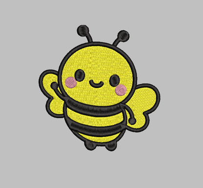 Bumblebee Wave Embroidery Design File | Kawaii Bee | Digital Download | 6 Sizes & 7 Formats Included Threaded Dreams