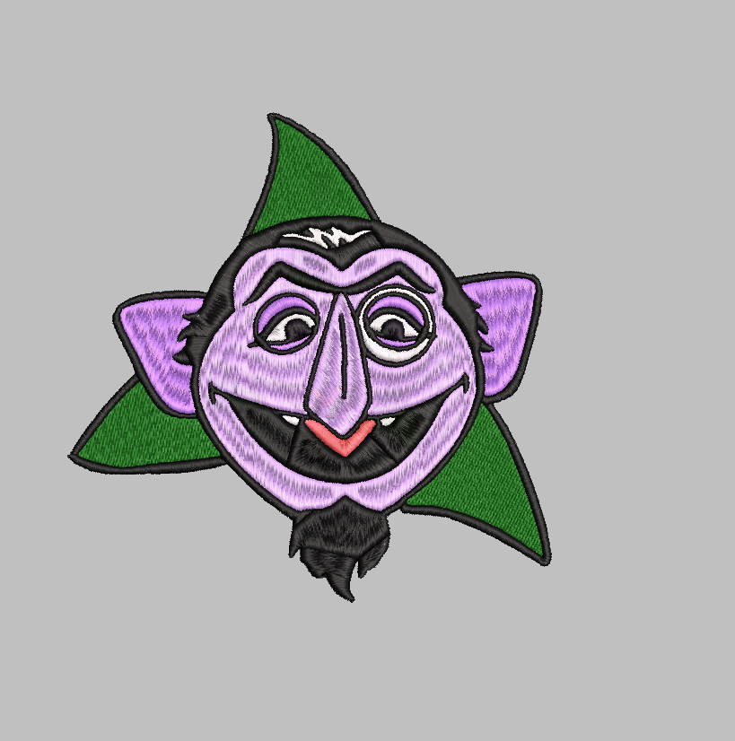 The Count Sesame Street Embroidery Design File | Digital Download | 6 Sizes & 7 Formats Included