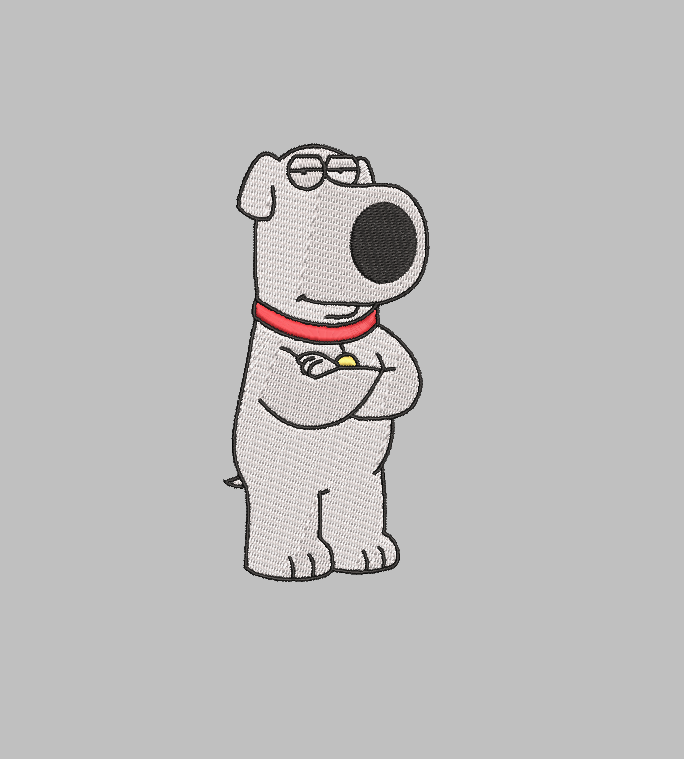 Brian Griffin Embroidery Design File | Digital Download | 6 Sizes & 7 Formats Included