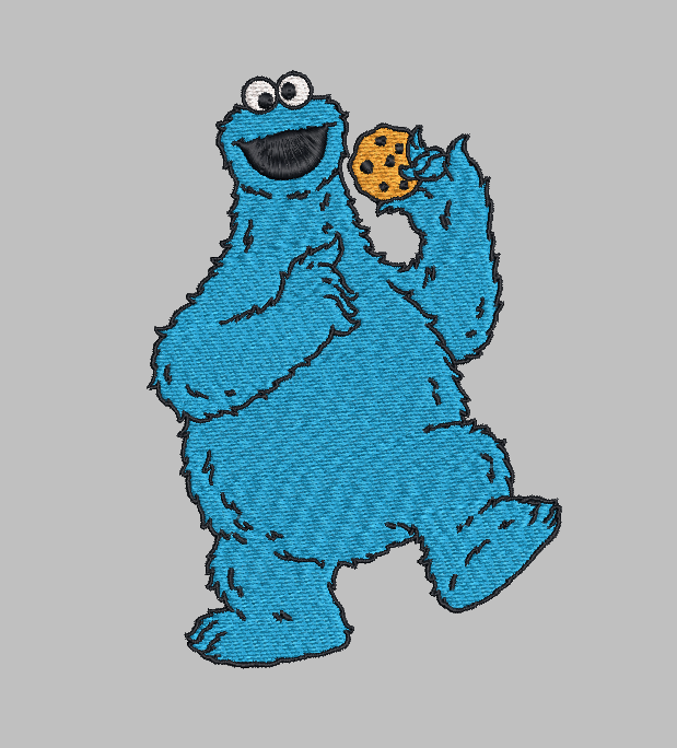 Cookie Monster Sesame Street Embroidery Design File | Digital Download | 6 Sizes & 7 Formats Included