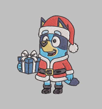 Bluey Santa Embroidery Design File | Digital Download | 6 Sizes & 7 Formats Included