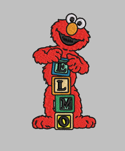 Elmo Blocks Sesame Street Embroidery Design File | Digital Download | 6 Sizes & 7 Formats Included