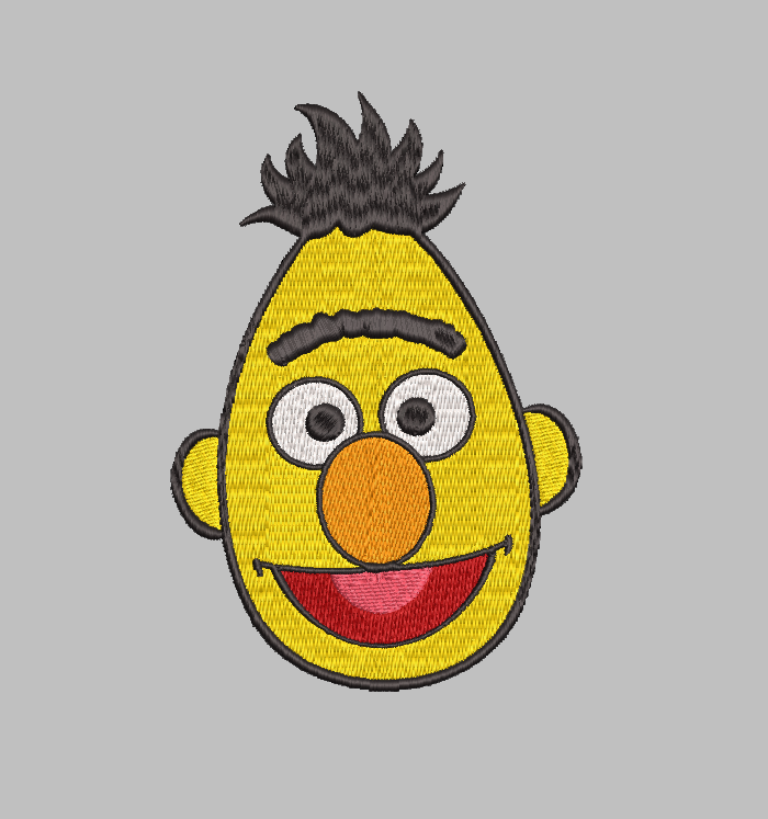 Bert Sesame Street Embroidery Design File | Digital Download | 6 Sizes & 7 Formats Included