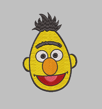 Bert Sesame Street Embroidery Design File | Digital Download | 6 Sizes & 7 Formats Included