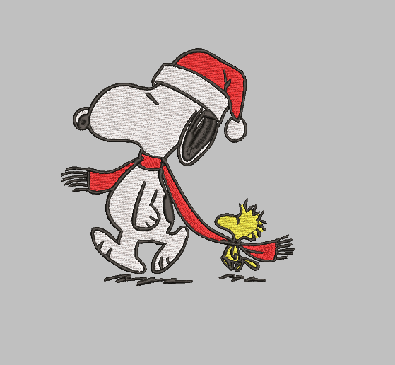 Snoopy Christmas Embroidery Design File | Digital Download | 6 Sizes & 7 Formats Included