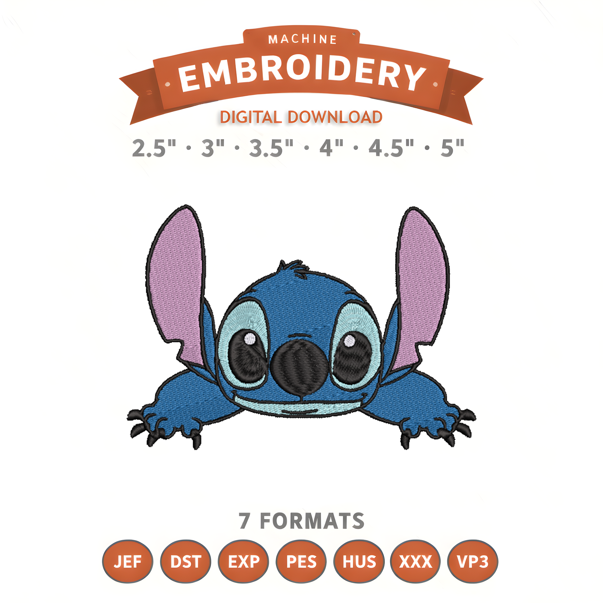 Stitch Lilo Embroidery Design File | Digital Download | 6 Sizes & 7 Formats Included Threaded Dreams