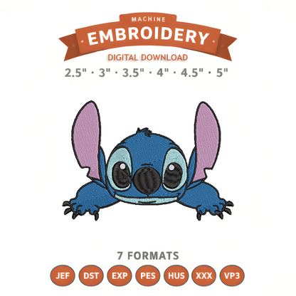 Stitch Lilo Embroidery Design File | Digital Download | 6 Sizes & 7 Formats Included Threaded Dreams