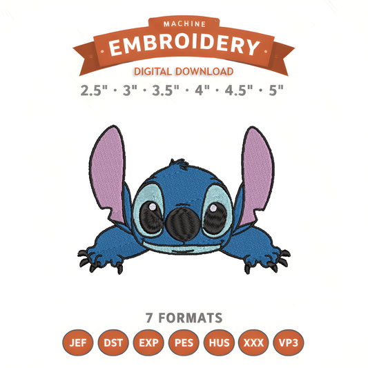 Stitch Lilo Embroidery Design File | Digital Download | 6 Sizes & 7 Formats Included Threaded Dreams