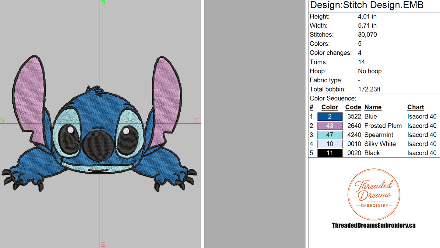 Stitch Lilo Embroidery Design File | Digital Download | 6 Sizes & 7 Formats Included Threaded Dreams