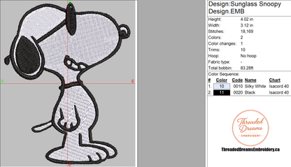 Snoopy Embroidery Design File | Digital Download | 6 Sizes & 7 Formats Included Threaded Dreams
