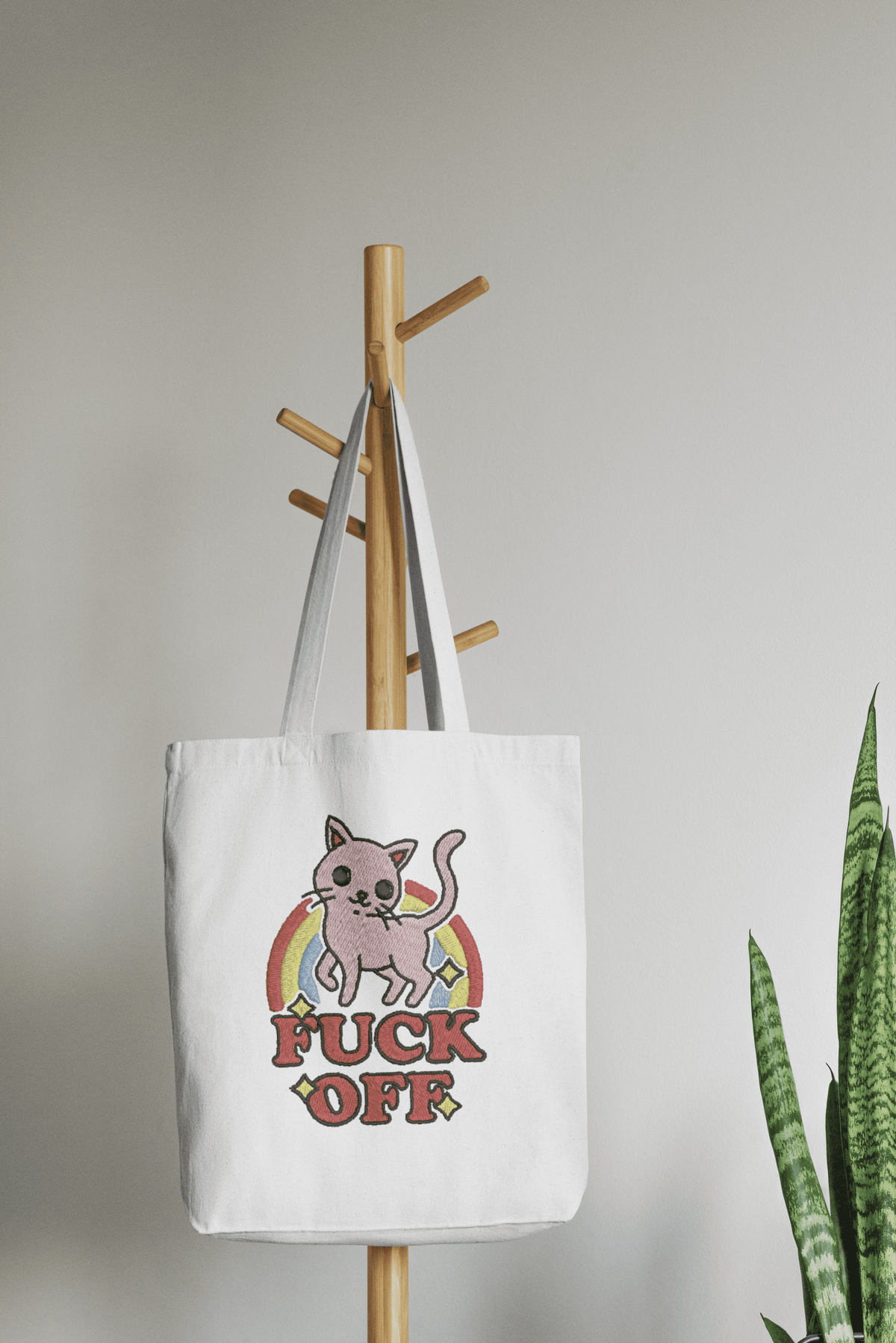 Fuck Off Cat Embroidery Design File | Digital Download | 6 Sizes & 7 Formats Included Threaded Dreams