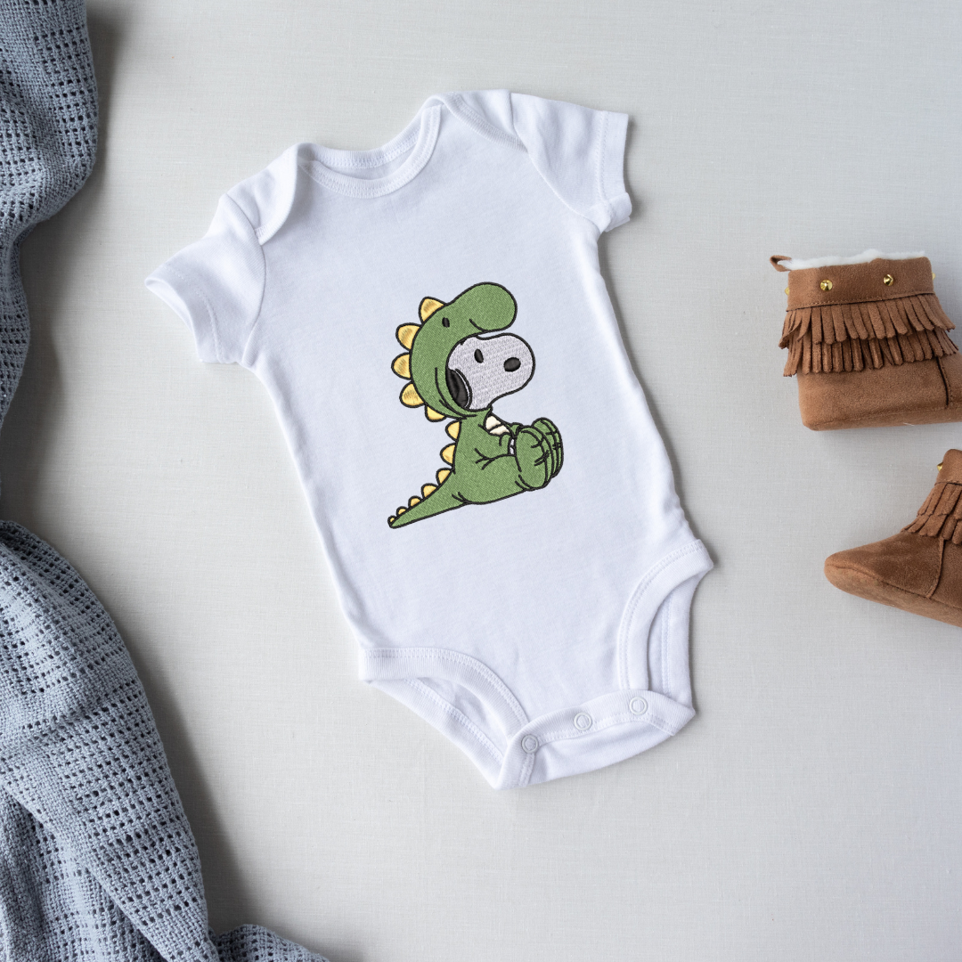 Dino Snoopy Embroidery Design File | Digital Download | 6 Sizes & 7 Formats Included Threaded Dreams
