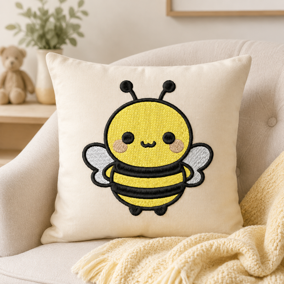 Bee Embroidery Design File | Digital Download | 6 Sizes & 7 Formats Included Threaded Dreams