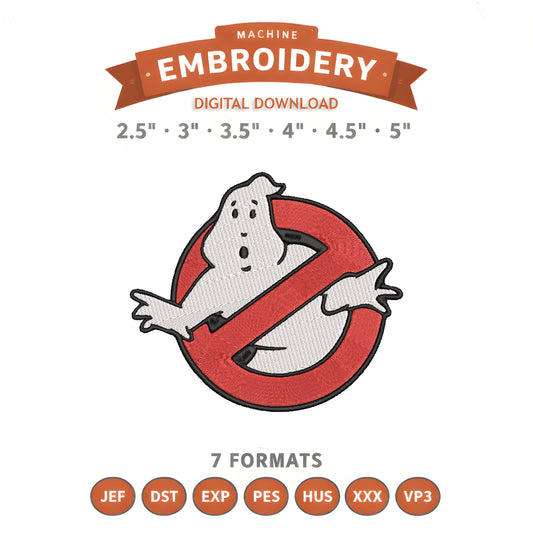 Ghostbusters Embroidery Design File | Digital Download | 6 Sizes & 7 Formats Included