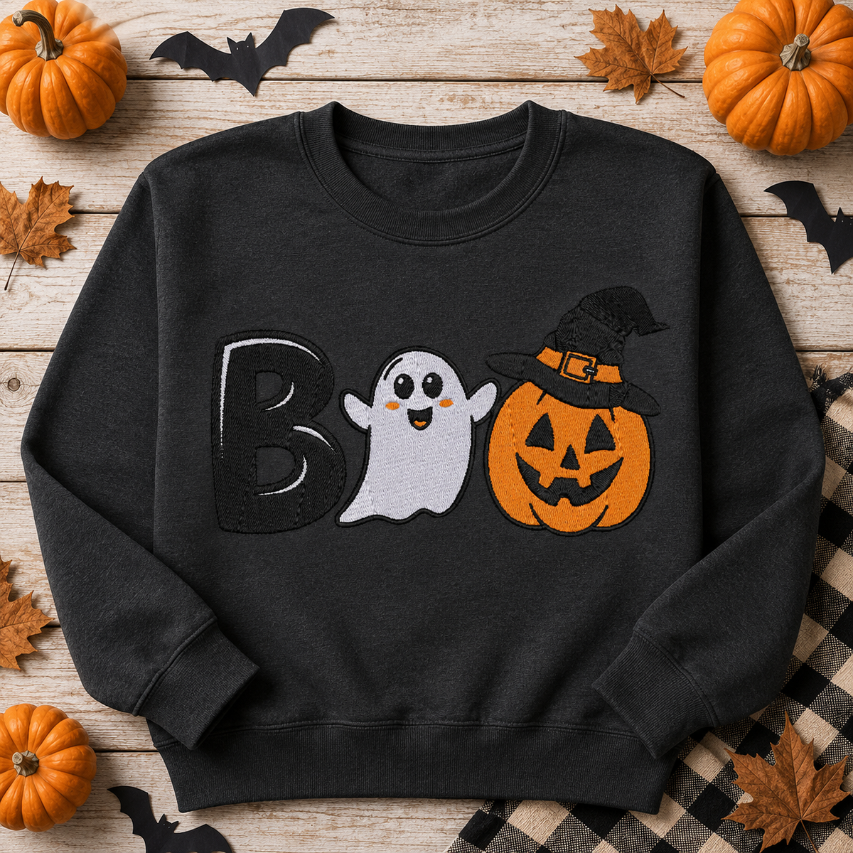 Cute Ghost Boo Embroidery Design File | Digital Download | 6 Sizes & 7 Formats Included Threaded Dreams