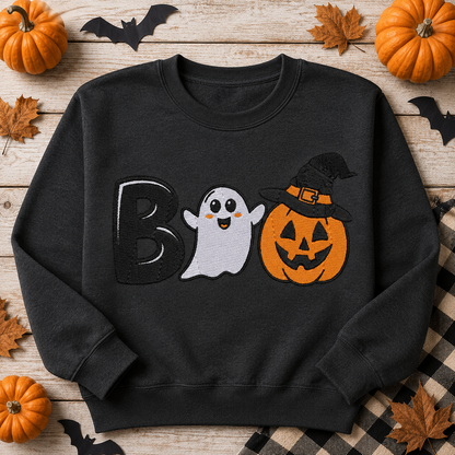 Cute Ghost Boo Embroidery Design File | Digital Download | 6 Sizes & 7 Formats Included Threaded Dreams
