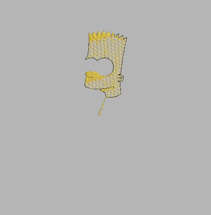 Bart Simpson Embroidery Design File | Digital Download | 6 Sizes & 7 Formats Included